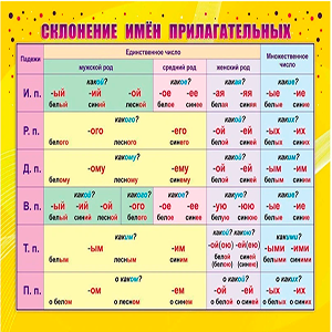 Склонение имён прилагательных